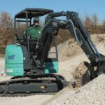 Une mini-pelle a besoin de chenilles de caoutchouc pour un travail qualitatif !