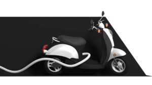 moto électrique noire et blanche