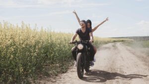 motard en road trip